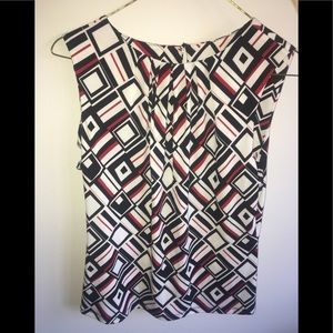 Calvin Klein red, black, and white blouse